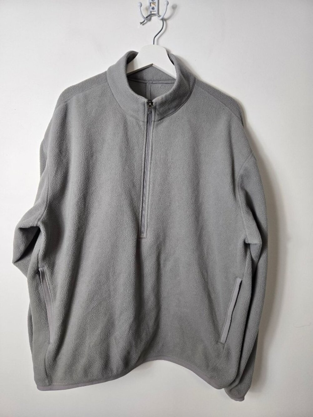 Lululemon Men's Oversized-Fit Fleece Half Zip Sweatshirt Size L Gull Grey Pocket